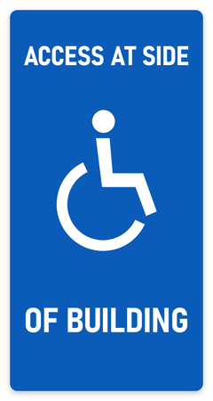 Wheelchair Access At Side of Building sign – car park safety sign by Bold Safety Signs