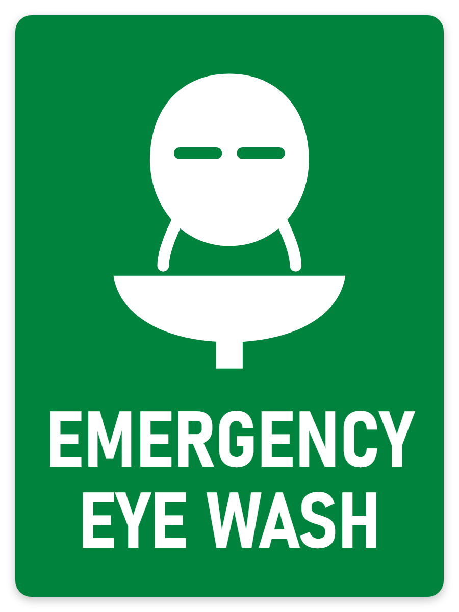 Emergency Eye Wash sign – green first aid and emergency safety sign by Bold Safety Signs