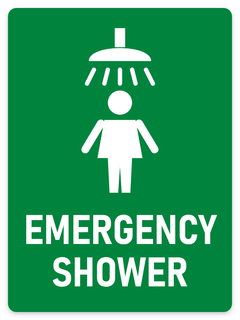 Emergency Shower sign – green first aid and emergency safety sign by Bold Safety Signs