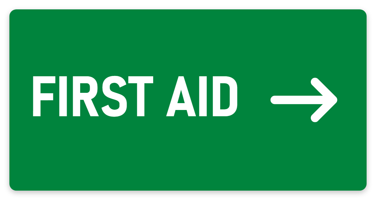 First Aid sign – green first aid and emergency safety sign by Bold Safety Signs