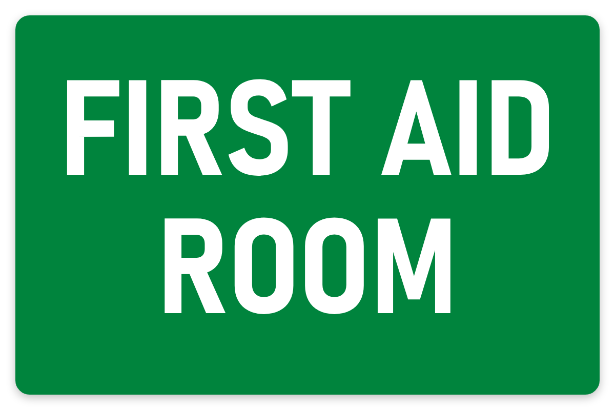 First Aid Room sign – green first aid and emergency safety sign by Bold Safety Signs