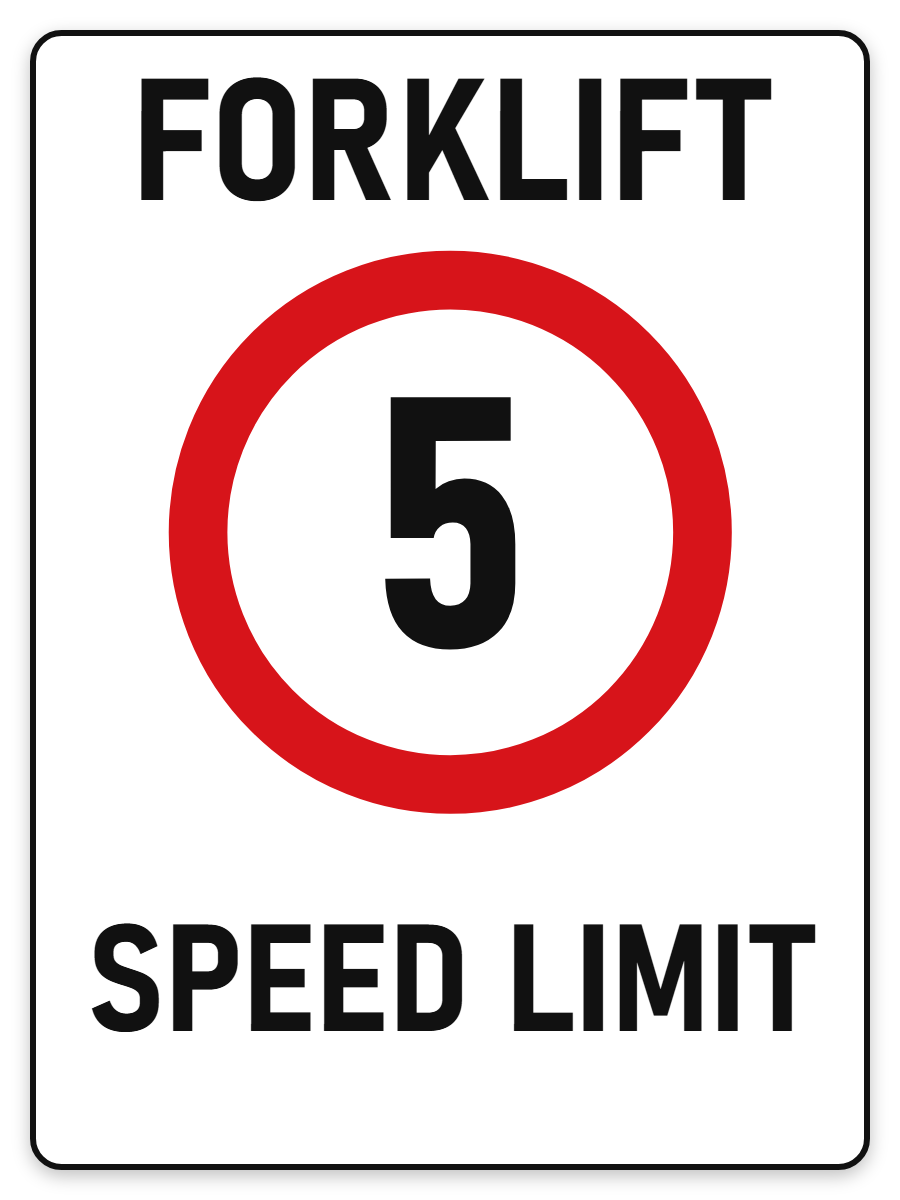 Forklift Speed Limit 5 km/h sign – yellow warning safety sign by Bold Safety Signs
