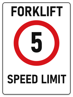 Forklift Speed Limit 5 km/h sign – yellow warning safety sign by Bold Safety Signs