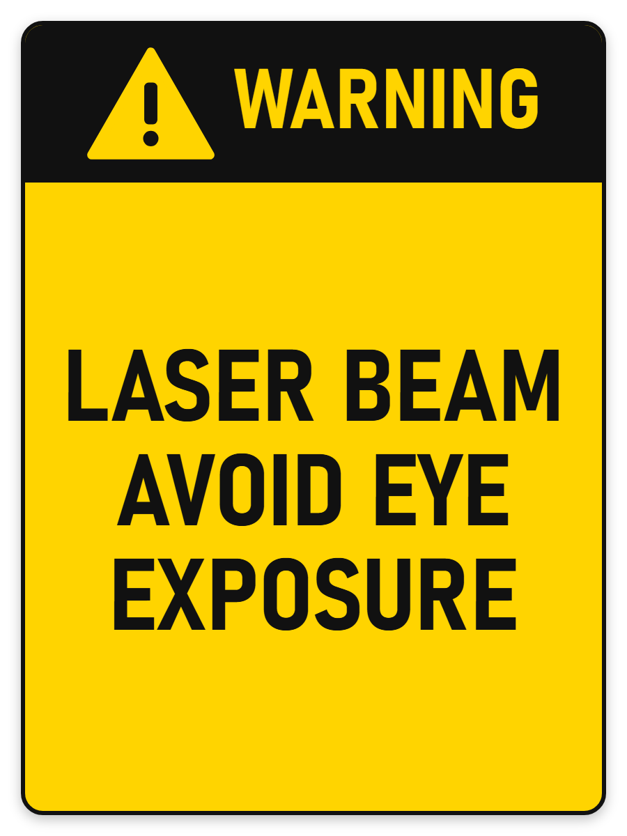 Warning Laser Beam sign – yellow warning safety sign by Bold Safety Signs