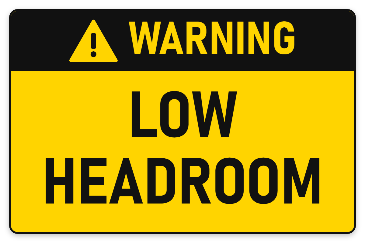 Warning Low Headroom sign – yellow warning safety sign by Bold Safety Signs