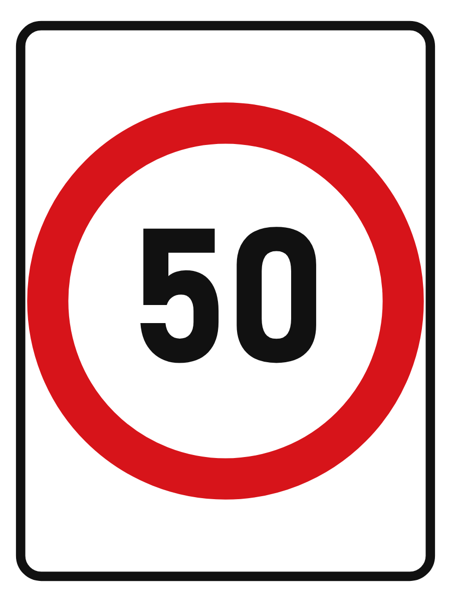 Speed Limit 50 km/h sign – aluminium reflective traffic sign by Bold Safety Signs