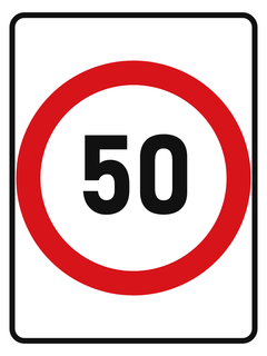 Speed Limit 50 km/h sign – aluminium reflective traffic sign by Bold Safety Signs