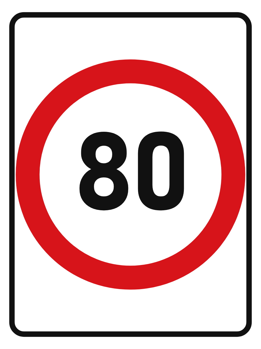 Speed Limit 80 km/h sign – aluminium reflective traffic sign by Bold Safety Signs