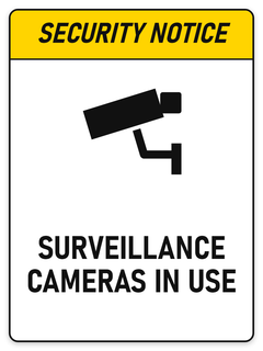 Security Notice Surveillance Cameras In Use sign – security safety sign by Bold Safety Signs