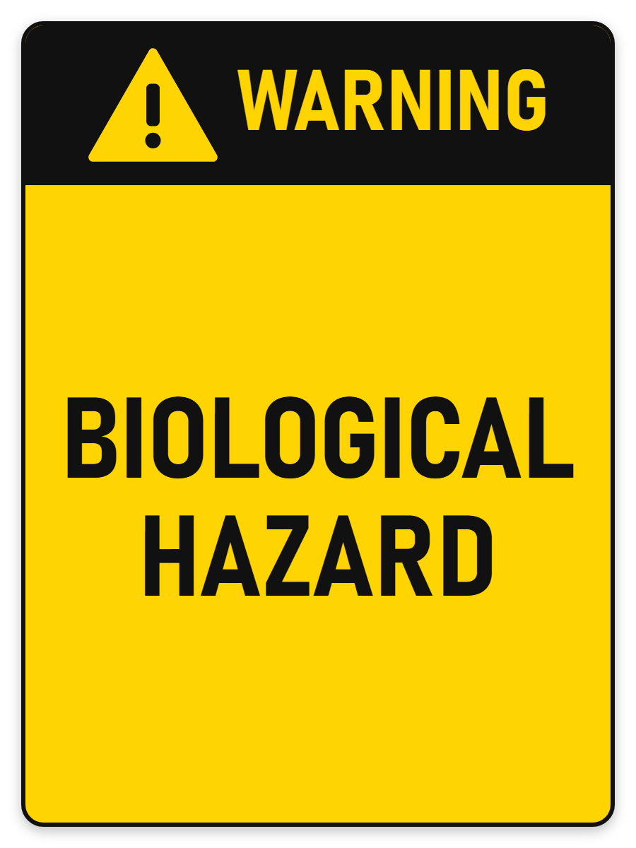 Warning Biological Hazard sign – yellow warning safety sign by Bold Safety Signs