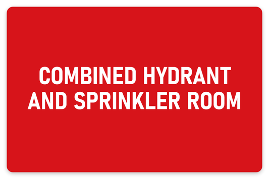 Combined Hydrant & Sprinkler Room sign – fire and emergency safety sign by Bold Safety Signs