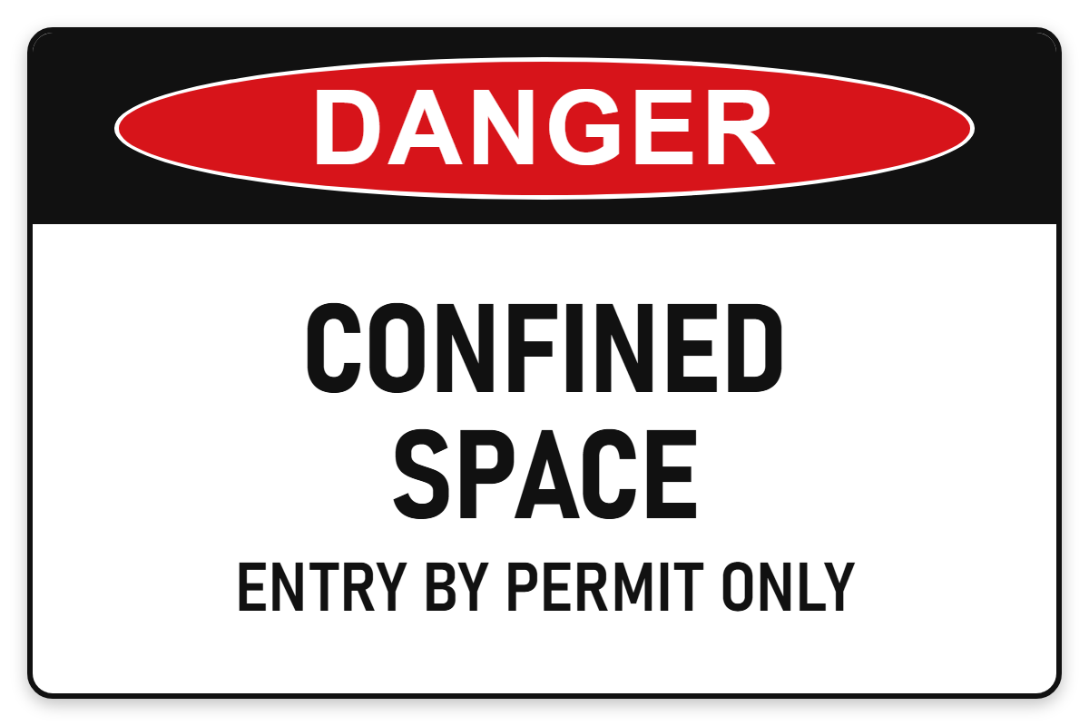 Confined Space – Entry by Permit Only Danger Sign – CONFINED SPACE ENTRY BY PERMIT ONLY