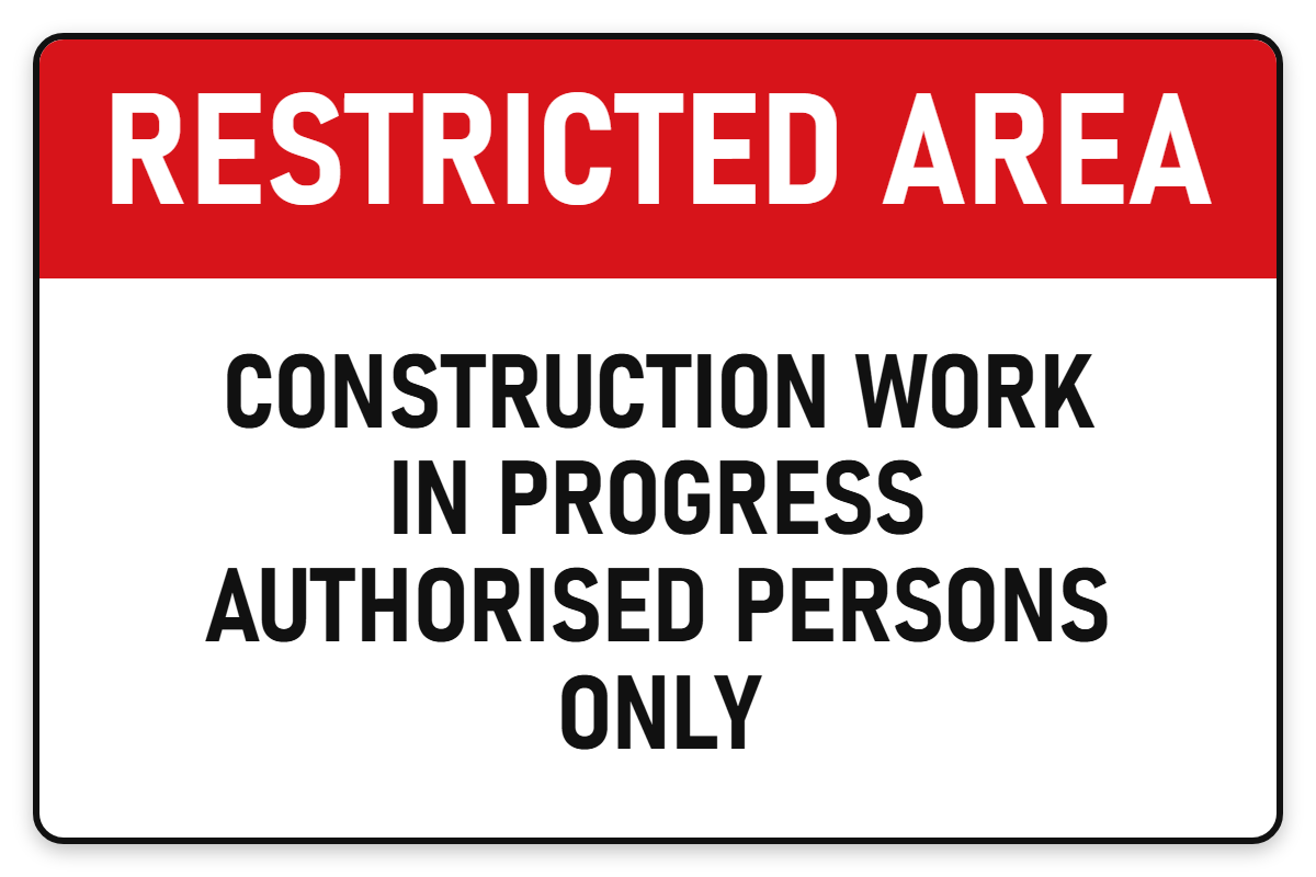 Construction Work In Progress sign – security safety sign by Bold Safety Signs