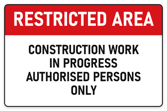 Construction Work In Progress sign – security safety sign by Bold Safety Signs