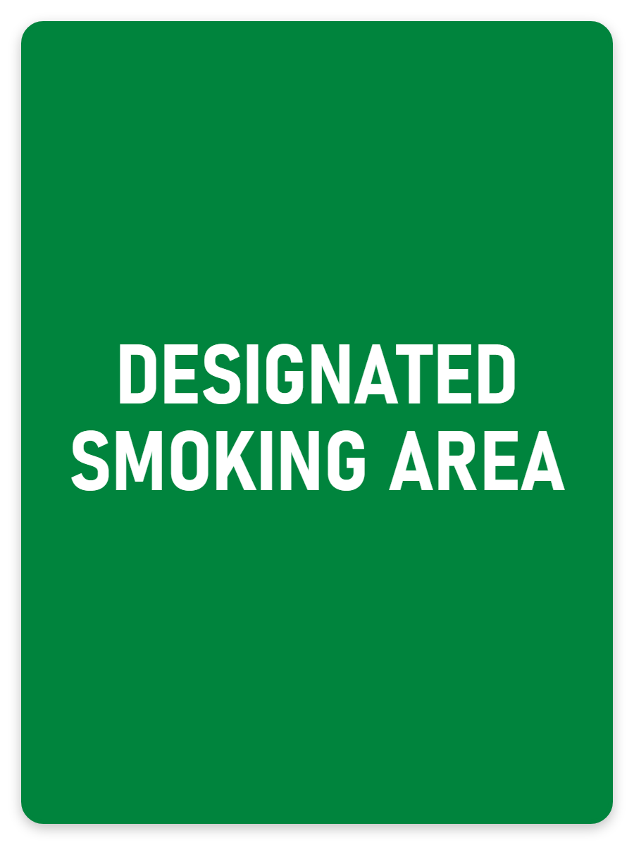 Designated Smoking Area sign – green smoking area sign by Bold Safety Signs