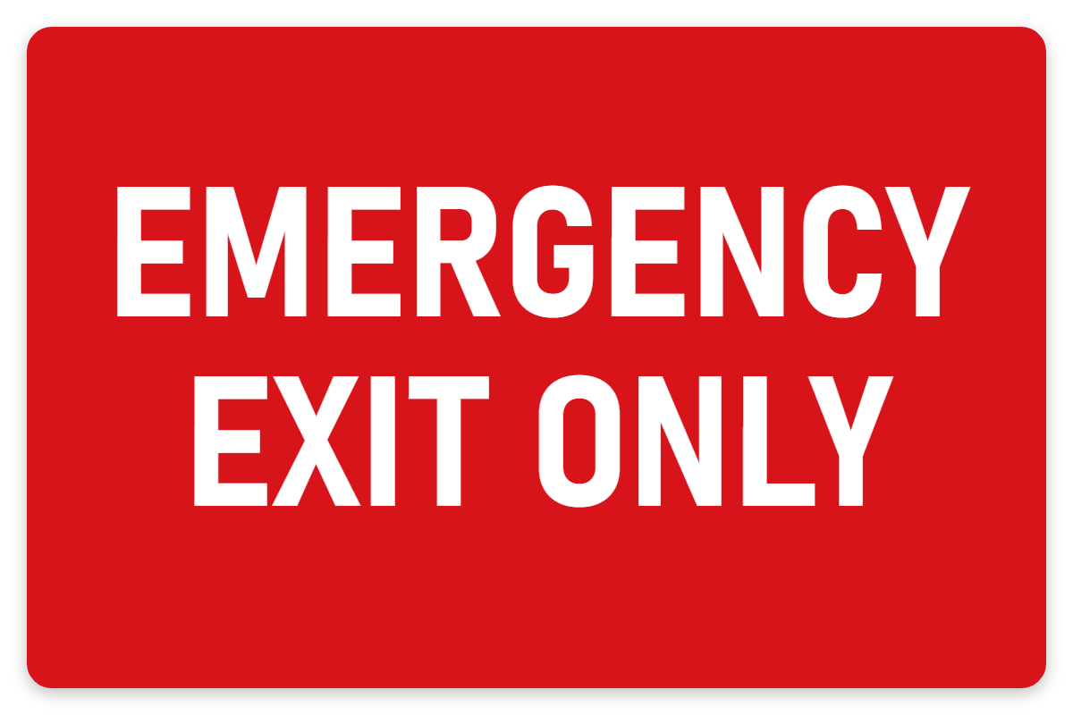 Emergency Exit Only sign – fire and emergency safety sign by Bold Safety Signs