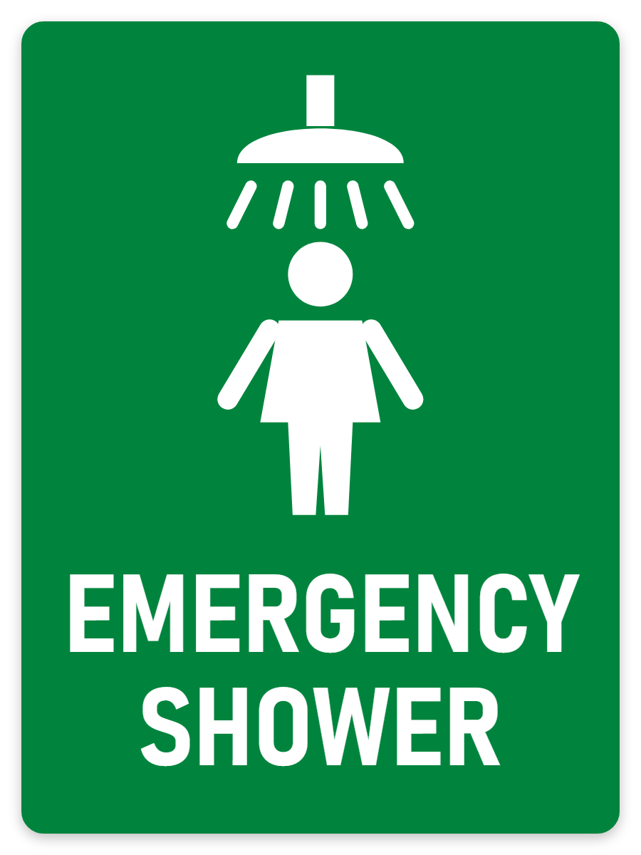 Emergency Shower sign – green first aid and emergency safety sign by Bold Safety Signs
