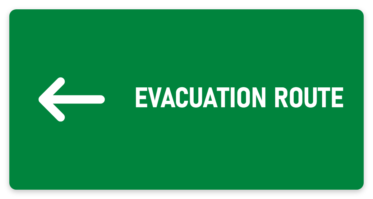 Evacuation Route sign – fire and emergency safety sign by Bold Safety Signs