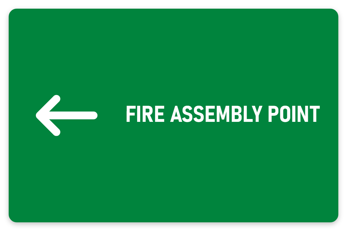 Fire Assembly Point sign – fire and emergency safety sign by Bold Safety Signs