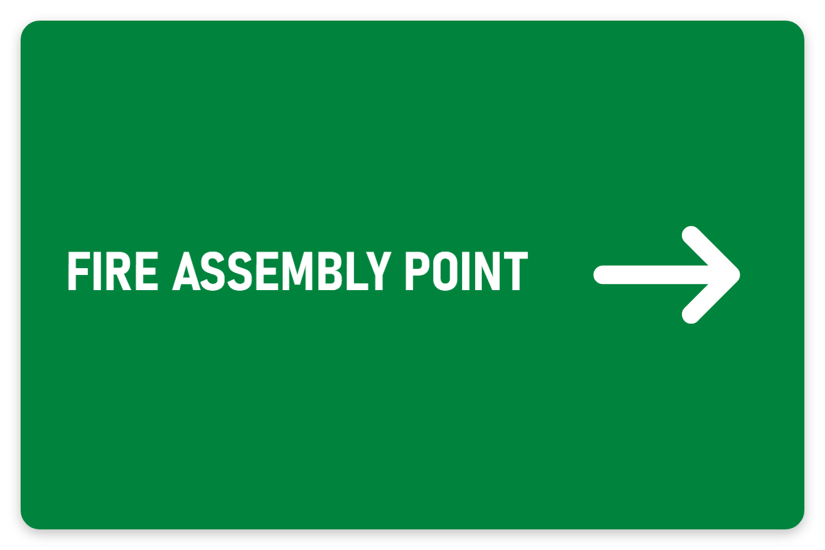Fire Assembly Point sign – fire and emergency safety sign by Bold Safety Signs