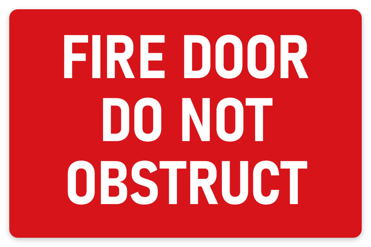 Fire Door Do Not Obstruct sign – fire and emergency safety sign by Bold Safety Signs