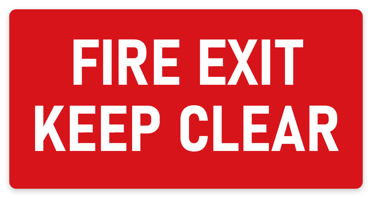 Fire Exit Keep Clear sign – fire and emergency safety sign by Bold Safety Signs
