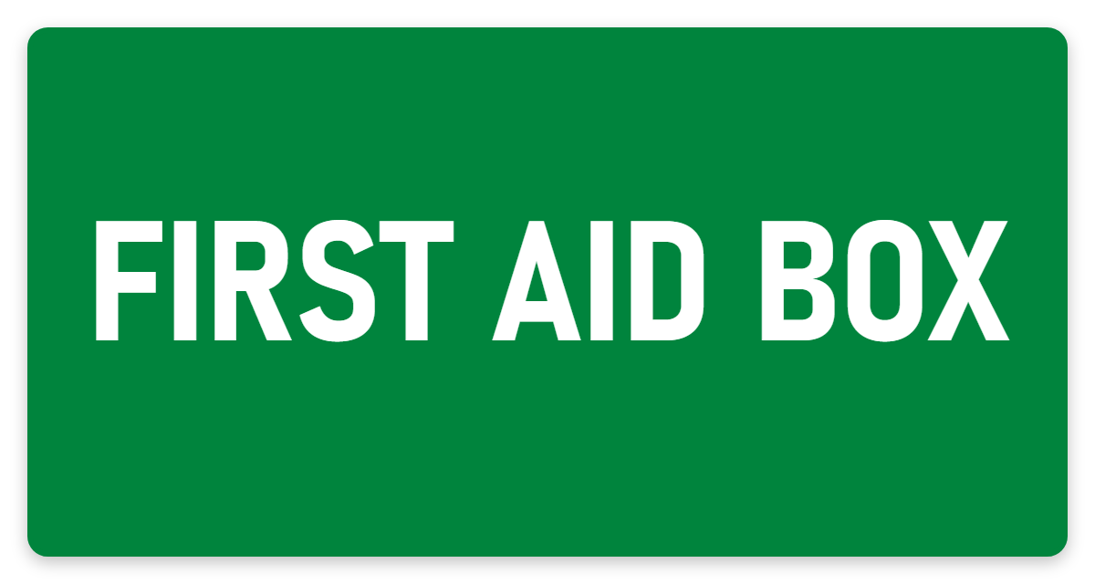 First Aid Box sign – green first aid and emergency safety sign by Bold Safety Signs