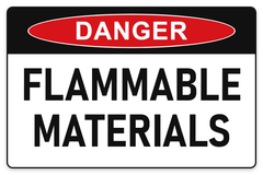 Flammable Materials Danger Sign – FLAMMABLE MATERIALS