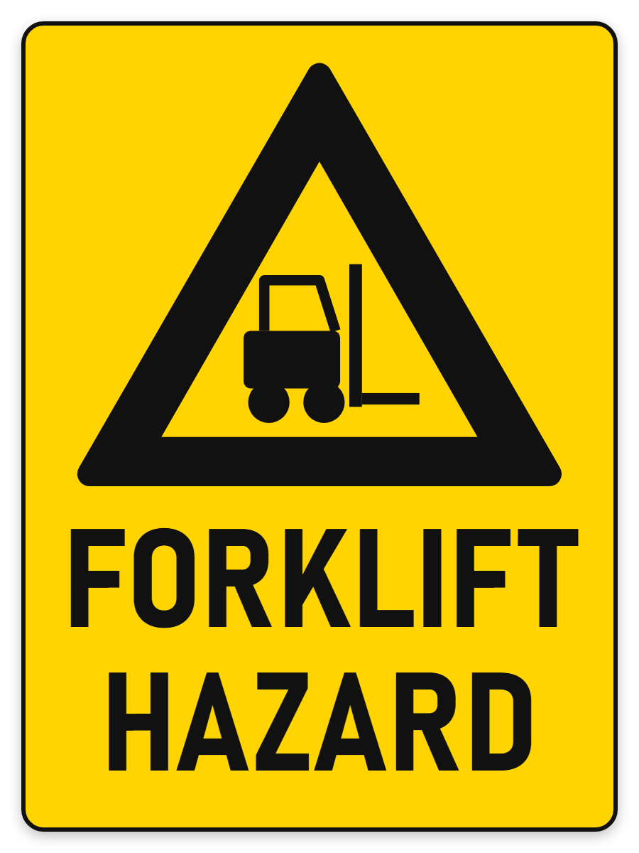 Warning Forklift Hazard sign – yellow warning safety sign by Bold Safety Signs