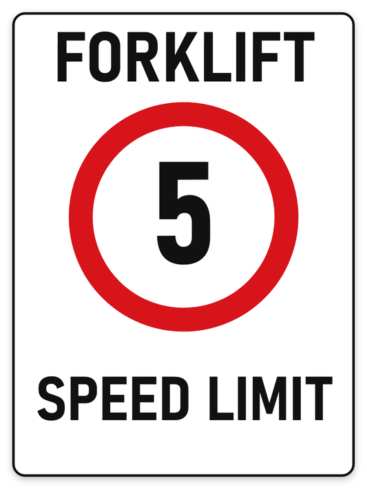 Forklift Speed Limit 5 km/h sign – yellow warning safety sign by Bold Safety Signs