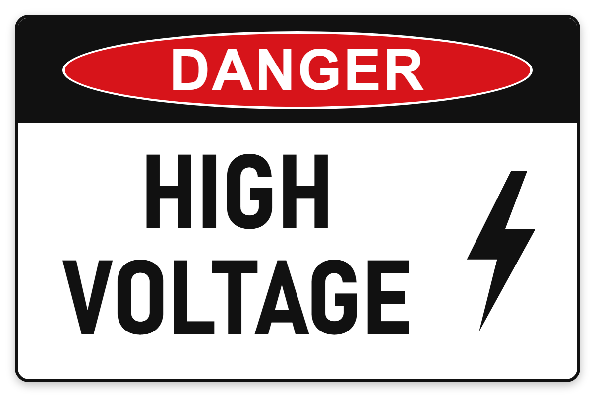 High Voltage (with Symbol) Danger Sign – HIGH VOLTAGE