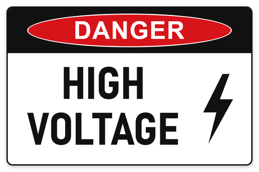 High Voltage (with Symbol) Danger Sign – HIGH VOLTAGE