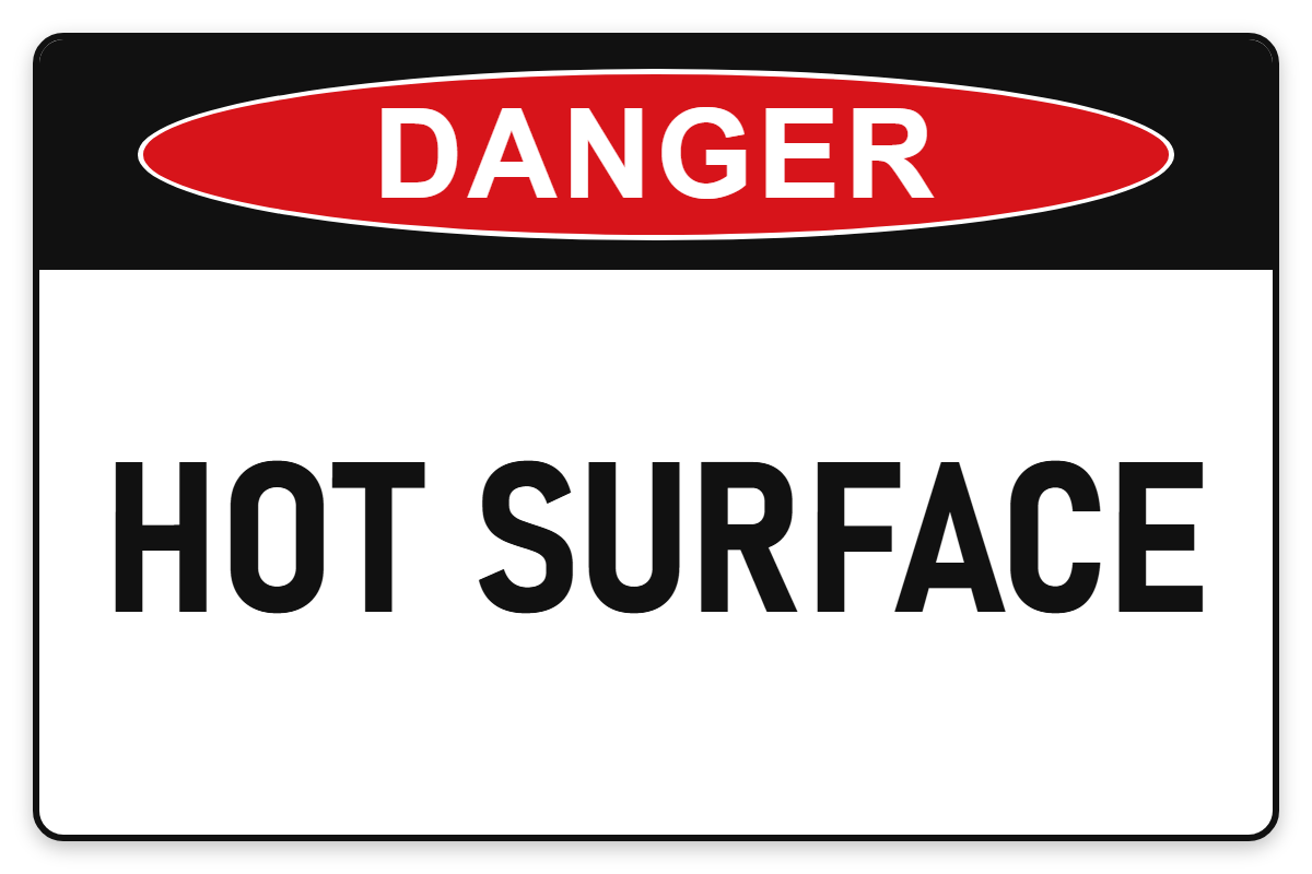 Hot Surface Danger Sign – HOT SURFACE
