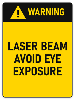 Warning Laser Beam sign – yellow warning safety sign by Bold Safety Signs