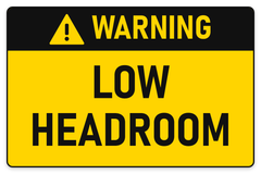 Warning Low Headroom sign – yellow warning safety sign by Bold Safety Signs
