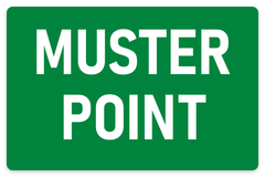 Muster Point sign – fire and emergency safety sign by Bold Safety Signs