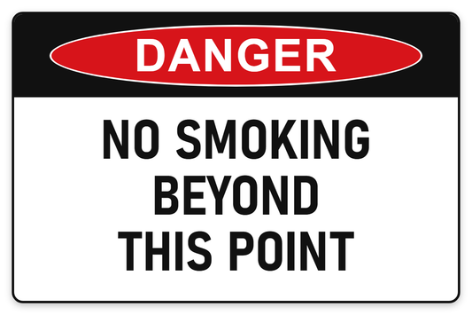 No Smoking Beyond This Point Danger Sign – NO SMOKING BEYOND THIS POINT