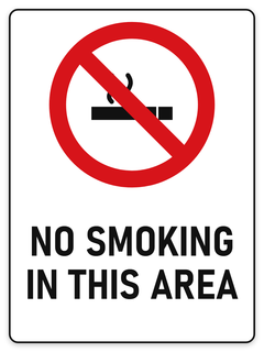 No Smoking In This Area sign – no smoking prohibition safety sign by Bold Safety Signs