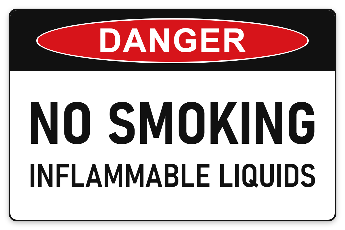 No Smoking – Inflammable Liquids Danger Sign – NO SMOKING INFLAMMABLE LIQUIDS