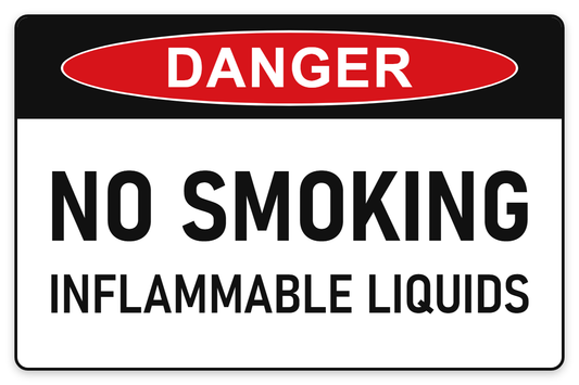 No Smoking – Inflammable Liquids Danger Sign – NO SMOKING INFLAMMABLE LIQUIDS