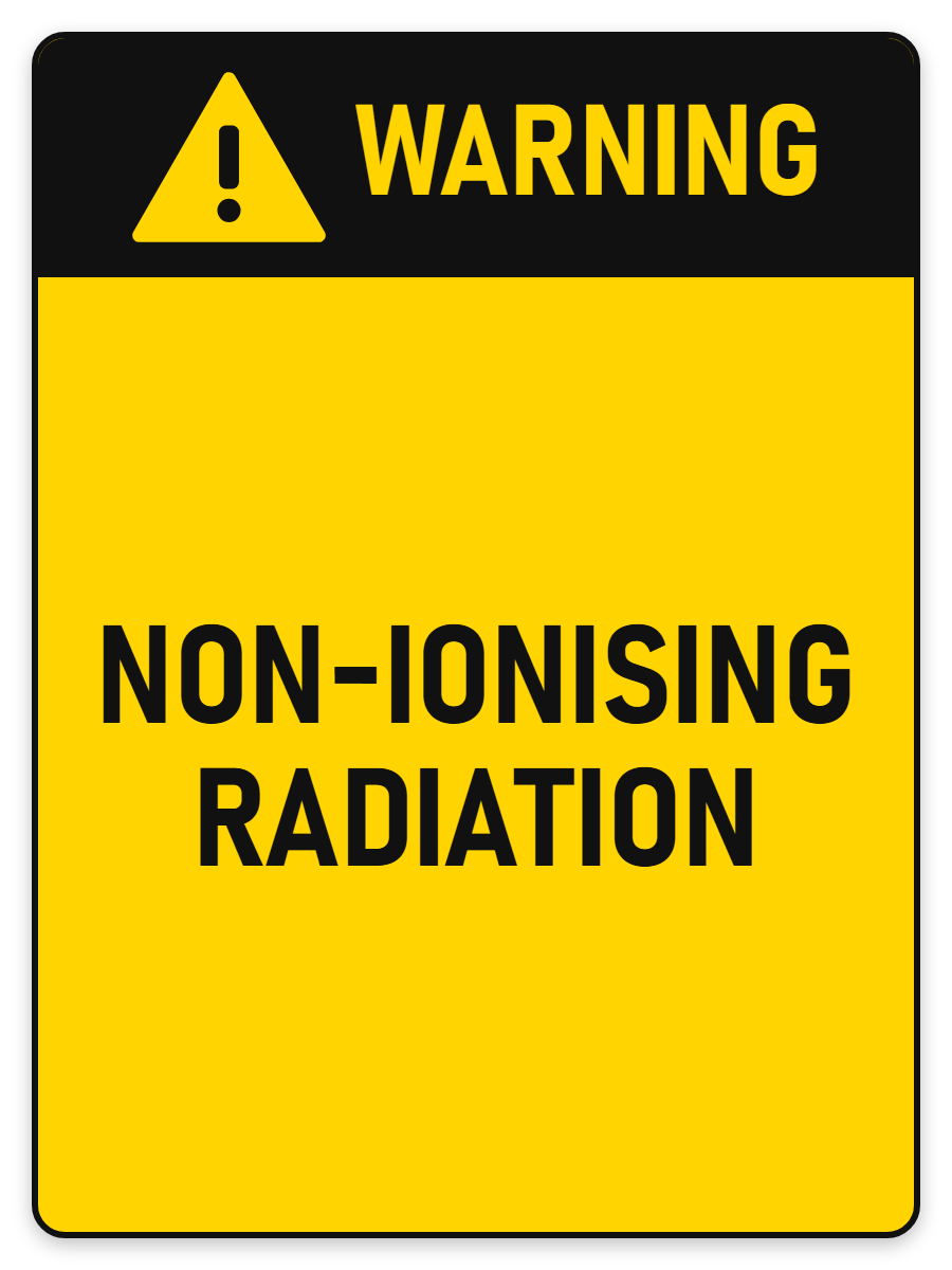 Warning Non-Ionising Radiation sign – yellow warning safety sign by Bold Safety Signs