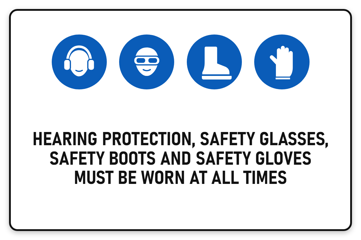 PPE Must Be Worn sign – blue mandatory PPE safety sign by Bold Safety Signs