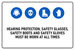 PPE Must Be Worn sign – blue mandatory PPE safety sign by Bold Safety Signs