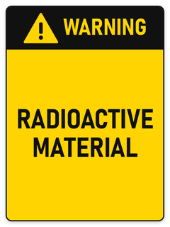Warning Radioactive Material sign – yellow warning safety sign by Bold Safety Signs