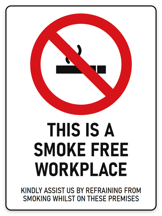 This Is a Smoke Free Workplace sign – no smoking prohibition safety sign by Bold Safety Signs