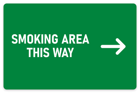 Smoking Area This Way sign – green smoking area sign by Bold Safety Signs