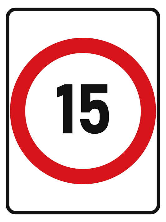 Speed Limit 15 km/h sign – aluminium reflective traffic sign by Bold Safety Signs