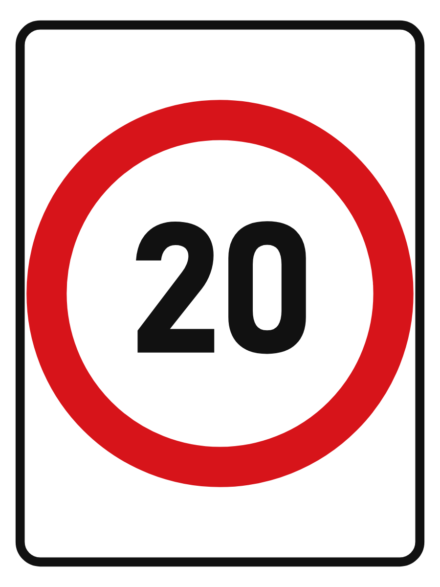 Speed Limit 20 km/h sign – aluminium reflective traffic sign by Bold Safety Signs