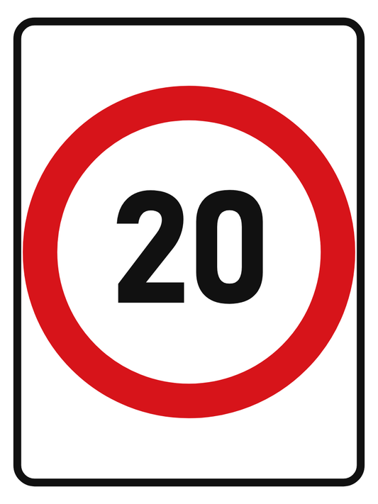 Speed Limit 20 km/h sign – aluminium reflective traffic sign by Bold Safety Signs