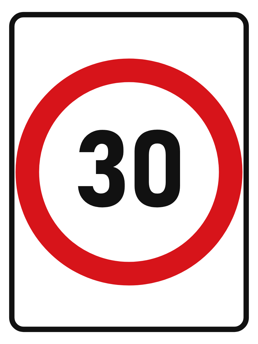 Speed Limit 30 km/h sign – aluminium reflective traffic sign by Bold Safety Signs